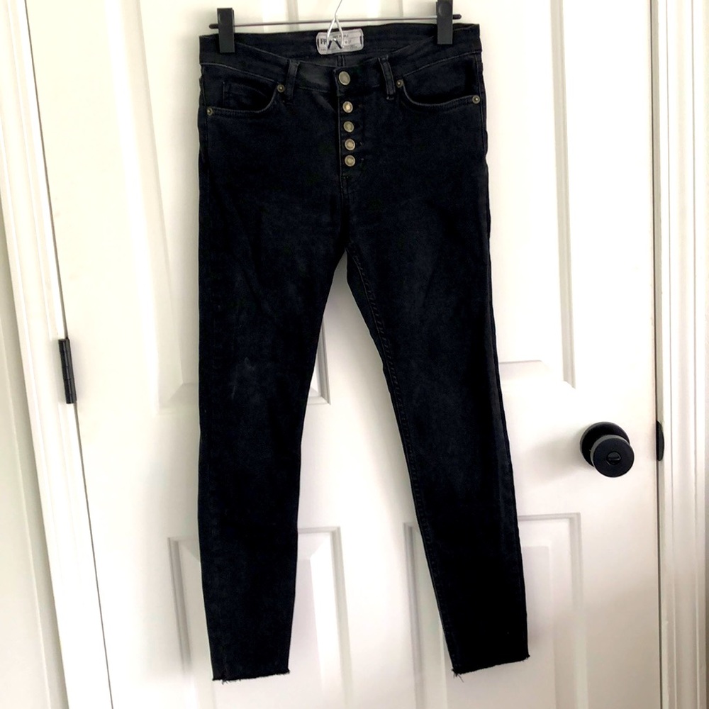 Free People black denim pants in size 27.